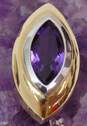 14K Yellow & White Gold Marquise Amethyst Pendant 2.3g image number 4