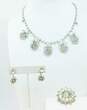 (G) VNTG Weiss & Fash Rhinestone & Silver Tone Earrings Necklace & Brooch 49.6g image number 1