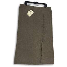 NWT J. Jill Womens Gray Elastic Waist Pull-On Straight & Pencil Skirt Size XL