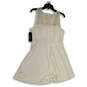 NWT Womens White Lace Sleeveless Round Neck Back Zip Mini Dress Size Large image number 2