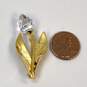 Designer Swarovski Gold-Tone Small Clear Crystal Tulip Flower Brooch Pin image number 4
