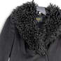 Womens Gray Faux Fur Collar Long Sleeve Front Pockets Peacoat Size 4 image number 3