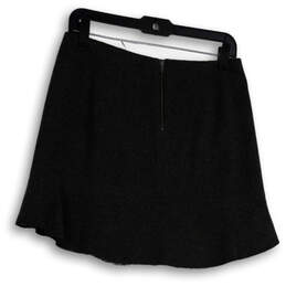 Womens Gray Regular Fit Flat Front Back Zip Short Mini Skirt Size 2 alternative image
