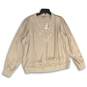 NWT Womens Beige Satin Long Sleeve V-Neck Pullover Blouse Top Size XL image number 1