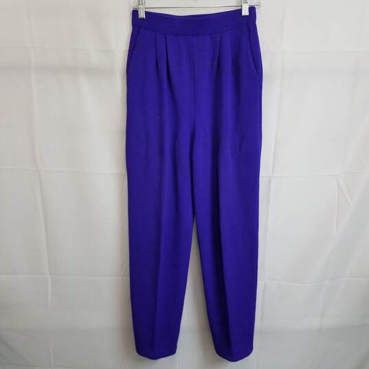 St. John purple knit trouser pants women's size 4 - flaws image number 2