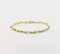 10K Yellow & White Gold Puffed Brushed & Smooth Wavy Links Tennis Bracelet 3.4g image number 2
