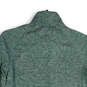 Womens Green Heather Mock Neck 1/2 Zip Long Sleeve Activewear Top Size S image number 4