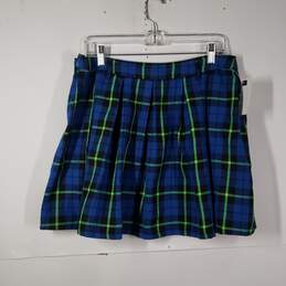 Womens Plaid Side Zip Pleated Front Short Mini Skirt Size X-Large