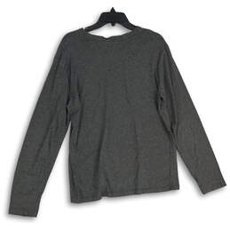 Womens Gray Pima Cotton V-Neck Long Sleeve Pullover T-Shirt Size M alternative image
