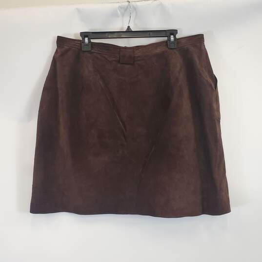 High Sierra Women Brown Leather Skirt Sz 20 image number 2