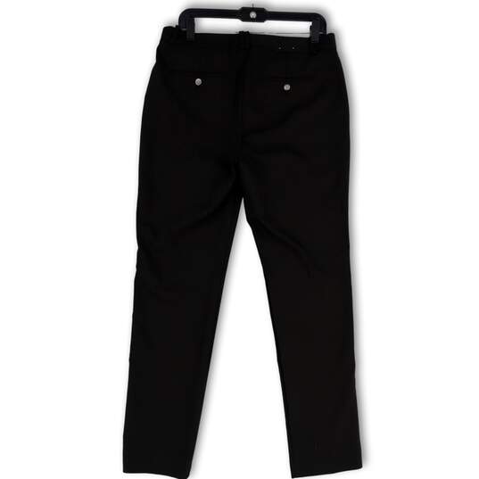 NWT Womens Black Flat Front Straight Leg Stretch Chino Pants Size 10X32 image number 2