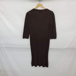 St. John Sport Vintage Brown Wool Blend Knit Sheath Dress WM Size P alternative image