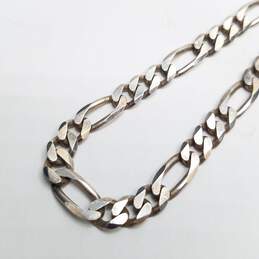 Sterling Silver Figaro Chain 22.5in Necklace 31.2g alternative image