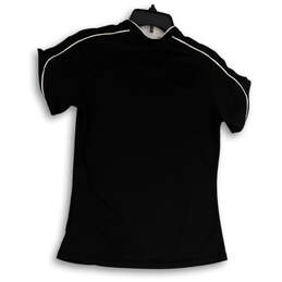 Womens Black Crew Neck Short Sleeve Pullover Activewear T-Shirt Size 8-10 alternative image