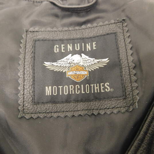 Genuine Leather Black Biker Motorcycle Vest w/ Adjustable Side Ties image number 7