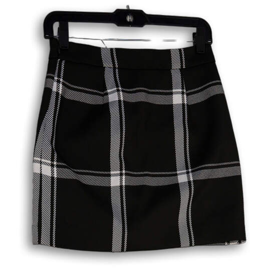 NWT Womens Black White Plaid Stretch Straight And Pencil Skirt Size 0 image number 2