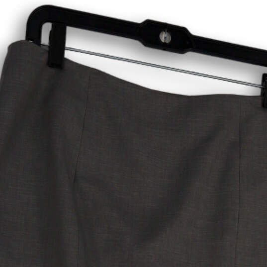 Womens Gray Regular Fit Flat Front Side Zip Straight & Pencil Skirt Size 10 image number 3