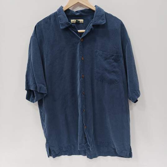 Men’s Tommy Bahama 100% Silk Short Sleeve Button Up Shirt Sz L image number 1