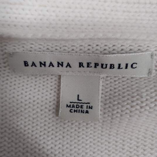 Banana Republic Women's White Cardigan Size L image number 3