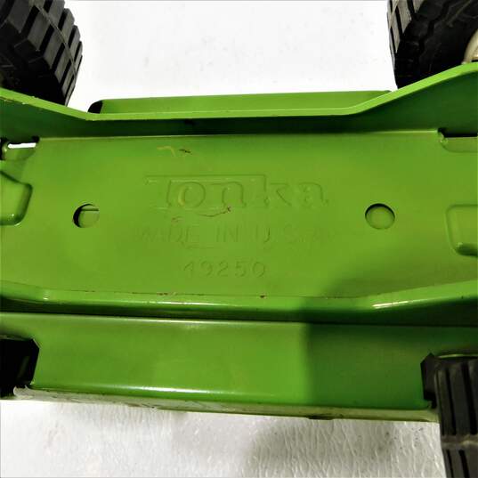 VTG 1970s Tonka Stump Jumper Jeep Green Pressed Steel Toy No Top image number 9