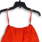 NWT Womens Red Spaghetti Strap Embroidered One Piece Romper Size Small image number 4