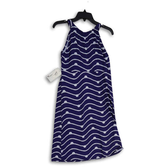 NWT Womens Blue Striped Split Neck Sleeveless Pullover Maxi Dress Size S image number 2