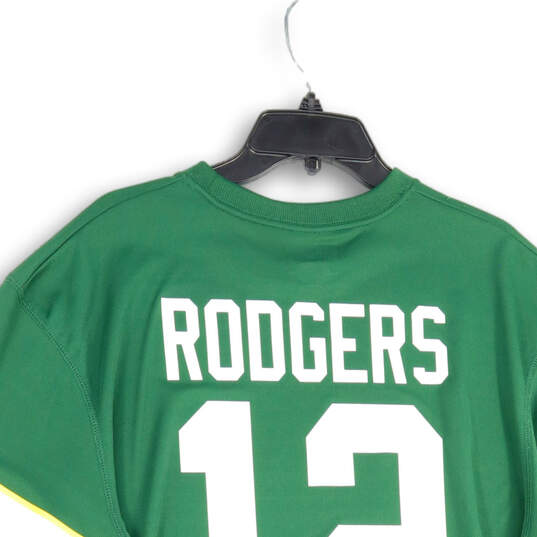 Mens Green White Green Bay Packers Aaron Rodgers #12 NFL Football Jersey Size XL image number 4