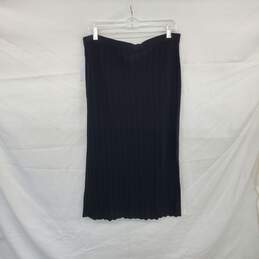 Nordstrom Signature Black Ribbed Knit Skirt WM Size L NWT