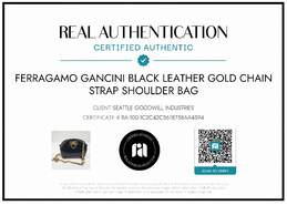 AUTHENTICATED FERRAGAMO GANCINI CHAIN STRAP 6x5 SHOULDER BAG alternative image
