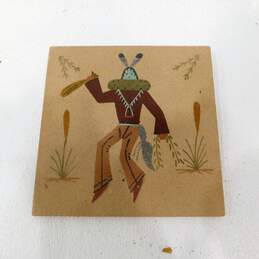 Vintage Lot Of 3 Navajo  Sand Art Painting  On Wood alternative image