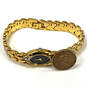 Designer Bulova Gold-Tone Oval Shape Dial Chain Strap Analog Wristwatch image number 2
