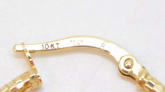 10K Yellow Gold Carved Hoop Earrings 1.2g image number 5