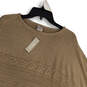 NWT Womens Brown Tight-Knit Asymmetrical Hem Poncho Pullover Sweater Sz S/M image number 3