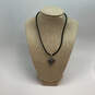 Designer Brighton Silver-Tone Black Leather Cord Heart Pendant Necklace image number 1