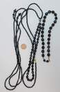 Vintage Goldtone Faceted Black Crystals Beaded Layering Necklaces Variety 113.6g image number 5