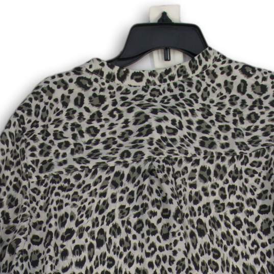 APT.9 Womens Black White Animal Print Round Neck Pullover Blouse Top Size 2X image number 4
