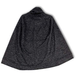 Womens Gray Turtleneck Stretch Pullover Poncho Sweater Size Medium alternative image