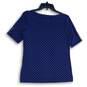 NWT Talbots Womens Blue White Polka Dot Short Sleeve Boat Neck Blouse Top Sz PS image number 2