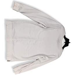 Womens White Long Sleeve Crew Neck Serious Pullover Sweatshirt Size M 10-12 alternative image