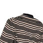 NWT Womens Black Striped Long Sleeve Notch Lapel Two Button Blazer Size 8 image number 4