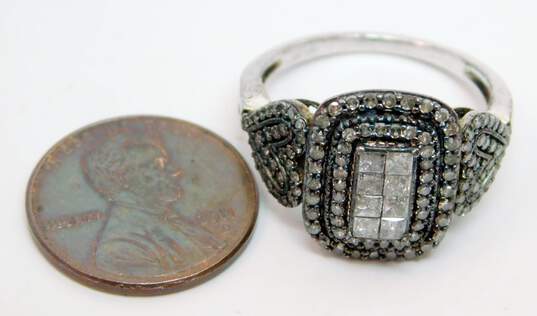 925 Princess & Round 1.67 CTTW Diamond Ring 5.2g image number 6