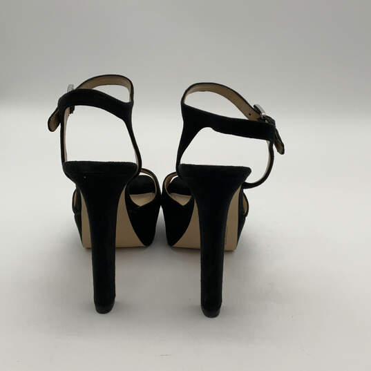 NIB Womens Trish Black Peep Toe Stiletto Heel Ankle Strap Sandals Size 6 M image number 3