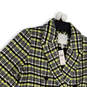 NWT Womens Multicolor Plaid Long Sleeve Double Breasted Blazer Size LP image number 3