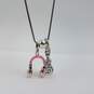 Brighton Silver Tone Crystal Enamel Guitar Ear Phone Charms 17 Inch Necklace w/Tag 16.1g image number 1