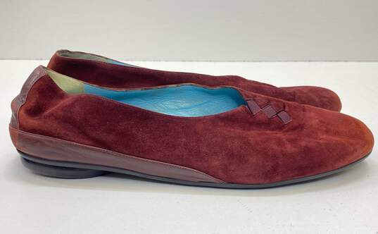 Thierry Rabotin Suede Grace Slide Flat Burgundy 9 image number 3
