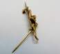 Antique 14K Two Tone Gold 2.3mm Old Mine Cut Diamond Flower Brooch 7.1g image number 2