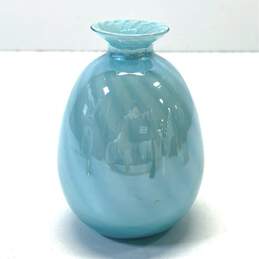 2 Vintage Perfume Bottles Swirl Blue Art Glass & Art Nouveau Dragonfly Bottles alternative image
