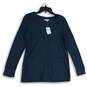 NWT Womens Blue Long Sleeve V-Neck Pullover Tunic Blouse Top Size XS image number 1
