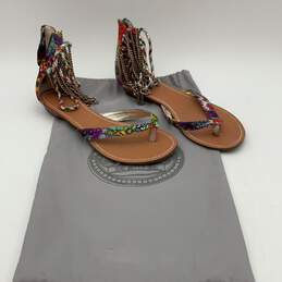 Zigi Girl Womens Multicolor Flat Ankle Strap Sandals Size 7.5 With Dust Bag alternative image