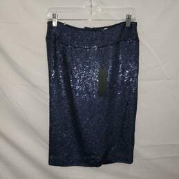 Halston Dark Navy Sequin Skirt NWT Size 4
